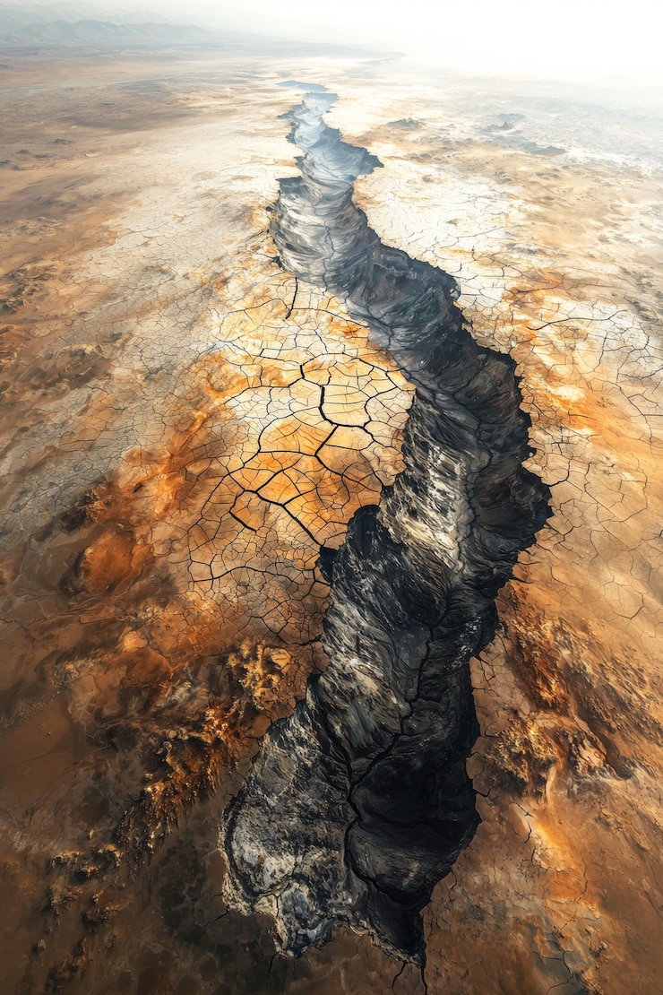 Photo gratuit vue du sol sec et desséché dans la nature