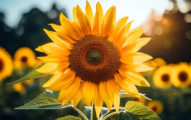 Vue du tournesol en fleur