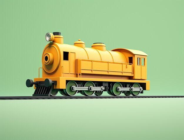 Vue du train à vapeur 3D