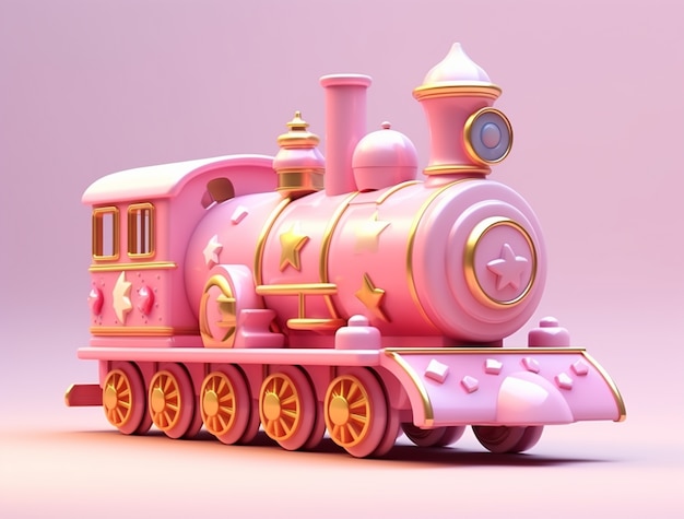 Vue du train à vapeur 3D