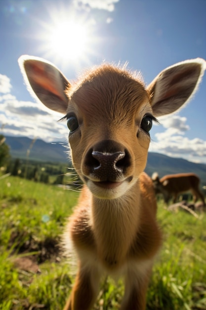 Photo gratuite vue du veau de cerf sauvage