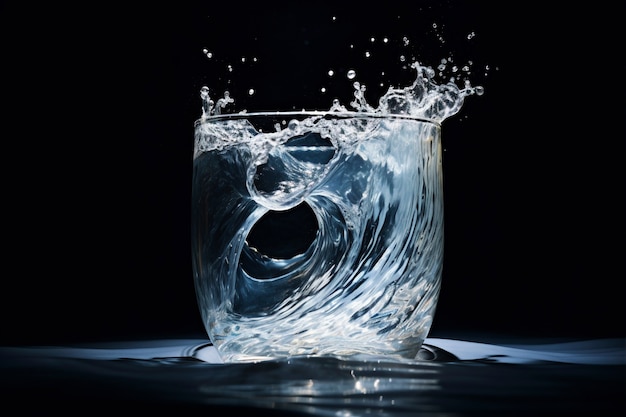 Vue de l'eau en verre transparent