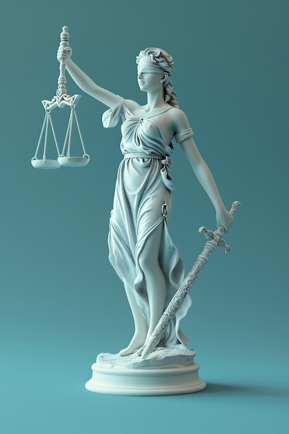 Photo gratuite vue des échelles de justice 3d