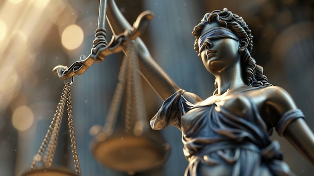 Photo gratuite vue des échelles de justice 3d