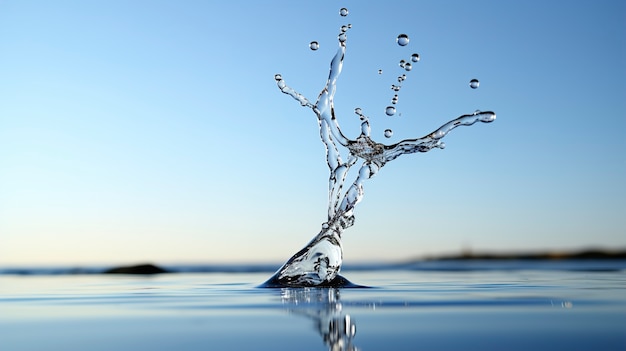 Photo gratuite vue des éclaboussures de gouttes d'eau