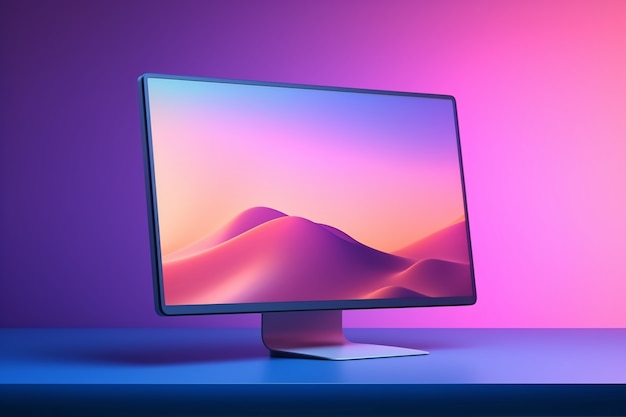 Vue de l'écran d'ordinateur avec affichage en gradient