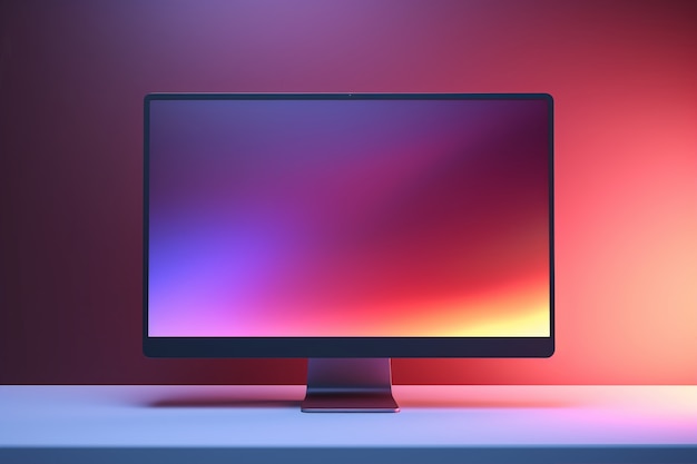 Vue de l'écran d'ordinateur avec affichage en gradient