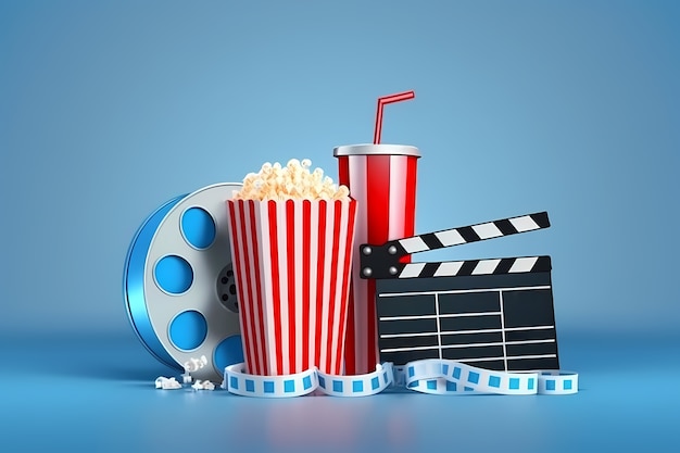 Photo gratuite vue des éléments du cinéma 3d