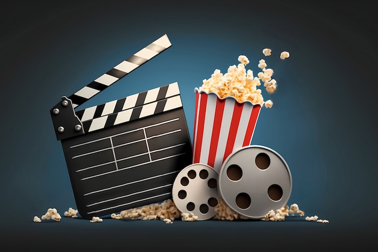 Photo gratuit vue des éléments du cinéma 3d