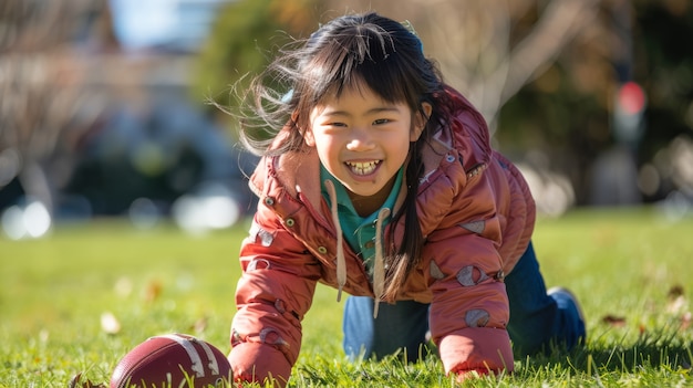 Vue d'un enfant pratiquant une activité de santé et de bien-être