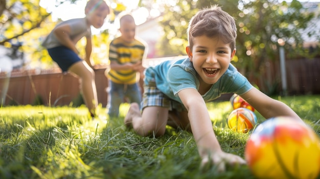 Photo gratuite vue des enfants pratiquant des activités de santé et de bien-être