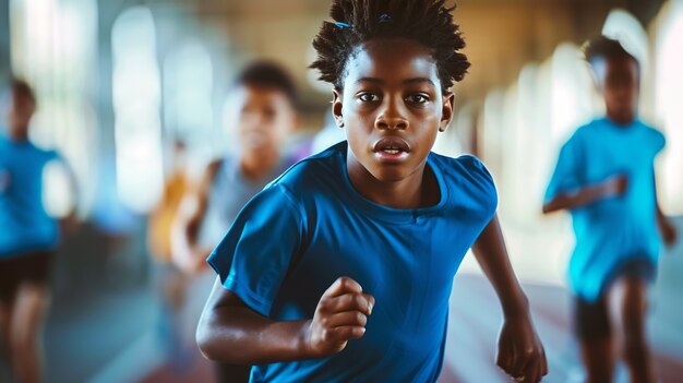 Photo gratuite vue des enfants pratiquant des activités de santé et de bien-être