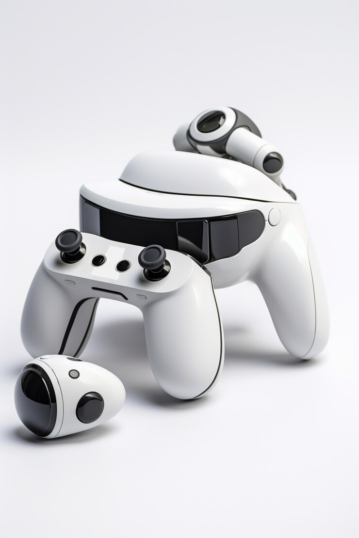 Photo gratuit vue de l'ensemble de jeux 3d vr