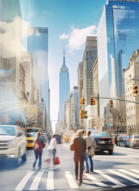 Vue de l'environnement urbain de la ville de New York