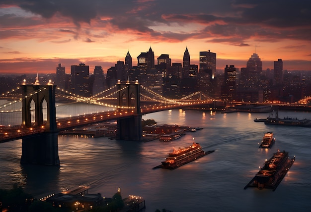 Vue de l'environnement urbain de la ville de New York