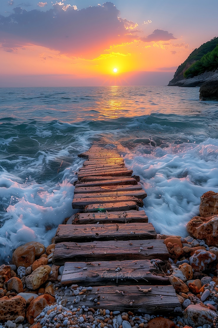 Photo gratuit vue époustouflante du paysage naturel de la plage