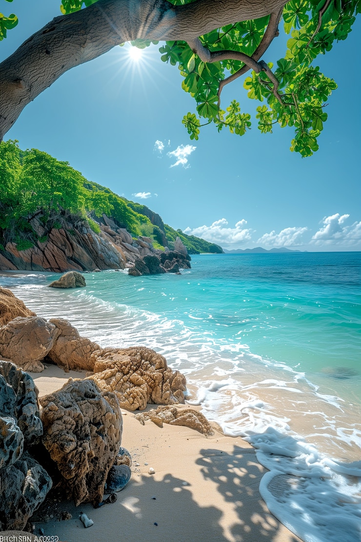 Photo gratuit vue époustouflante du paysage naturel de la plage