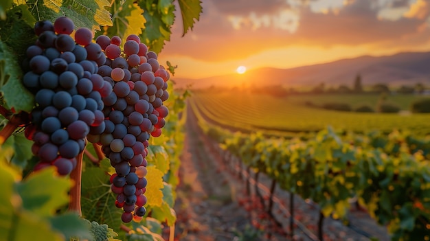 Photo gratuite vue époustouflante du vignoble avec les vignes et la nature