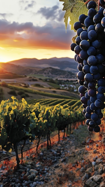 Photo gratuite vue époustouflante du vignoble avec les vignes et la nature
