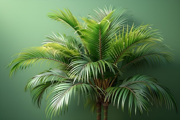 Vue d'espèces de palmiers au feuillage vert