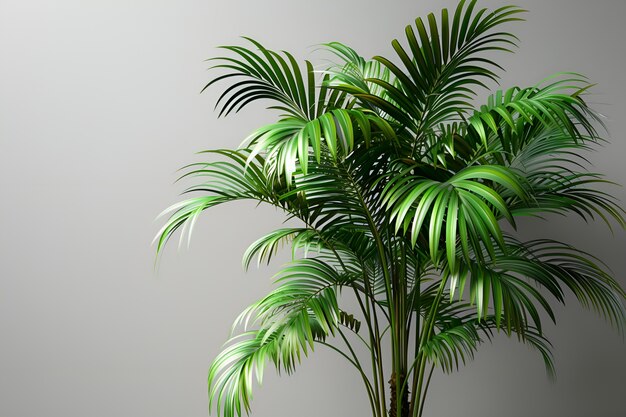 Vue d'espèces de palmiers au feuillage vert