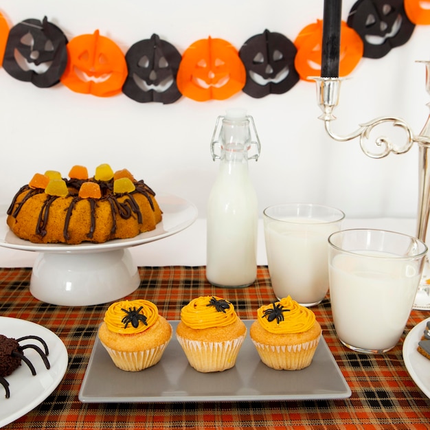 Vue de face du concept de bonbons d'halloween