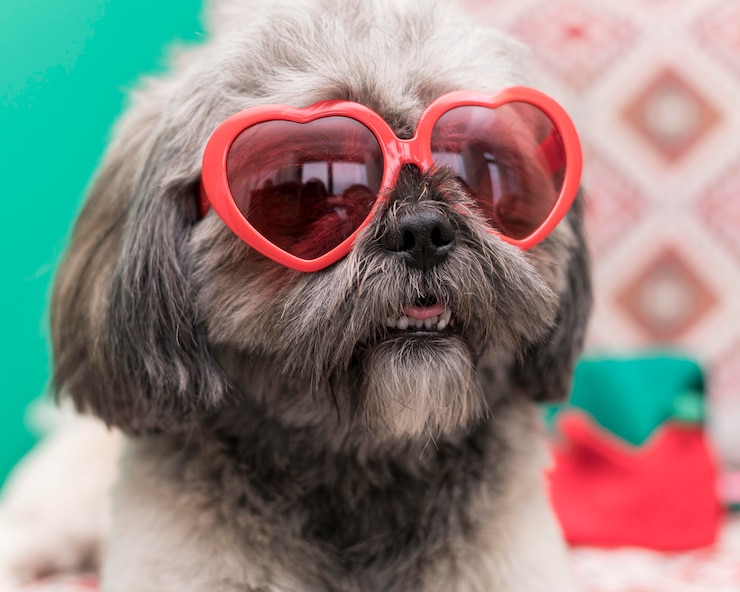 Photo gratuit vue de face du concept de chien mignon drôle