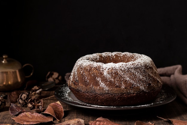 Photo gratuite vue de face du concept de délicieux gâteau