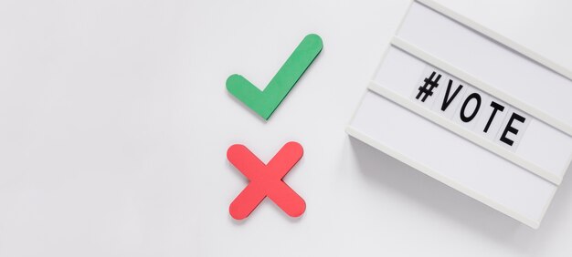 Vue de face du concept des élections avec espace copie