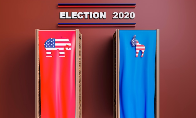 Vue de face du concept d'élections usa