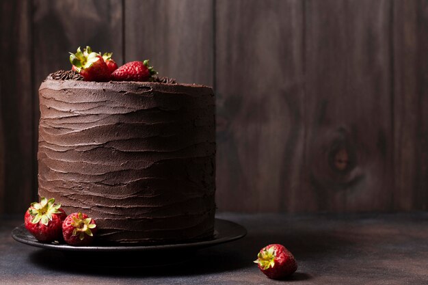Vue de face du concept de gâteau au chocolat