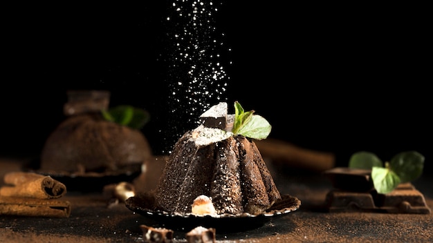 Vue De Face Du Délicieux Gâteau Au Chocolat