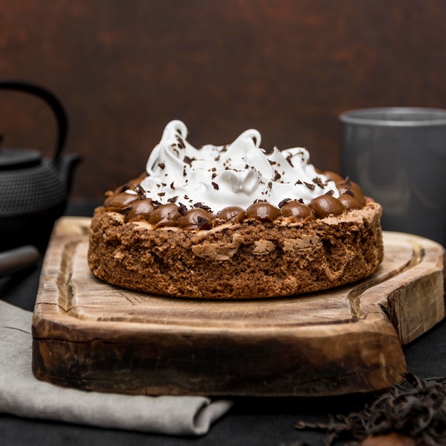 Vue de face du délicieux gâteau