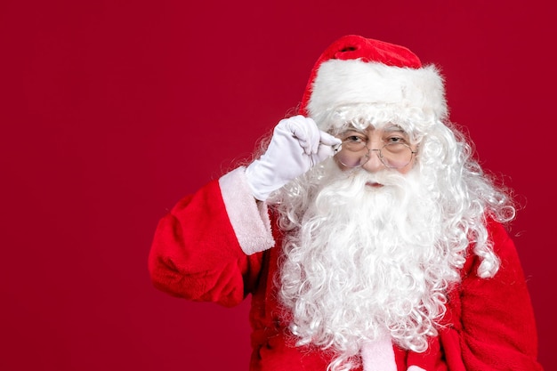 Vue De Face Du Père Noël Avec Un Ours Blanc Classique Et Des Vêtements ...