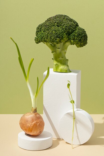 Vue de face des légumes