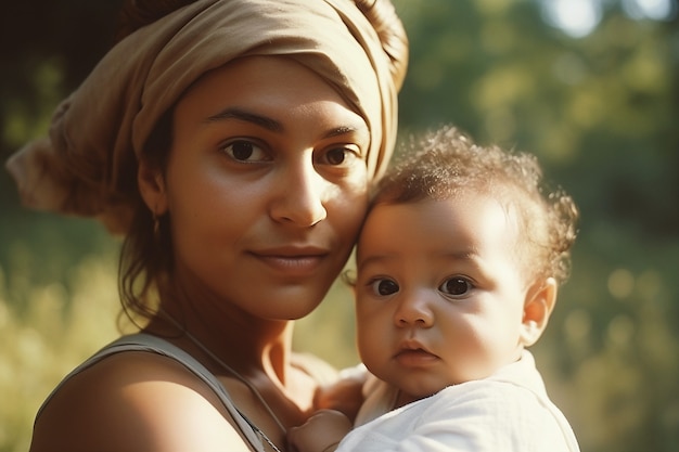 Photo gratuite vue de face mère tenant bébé mignon