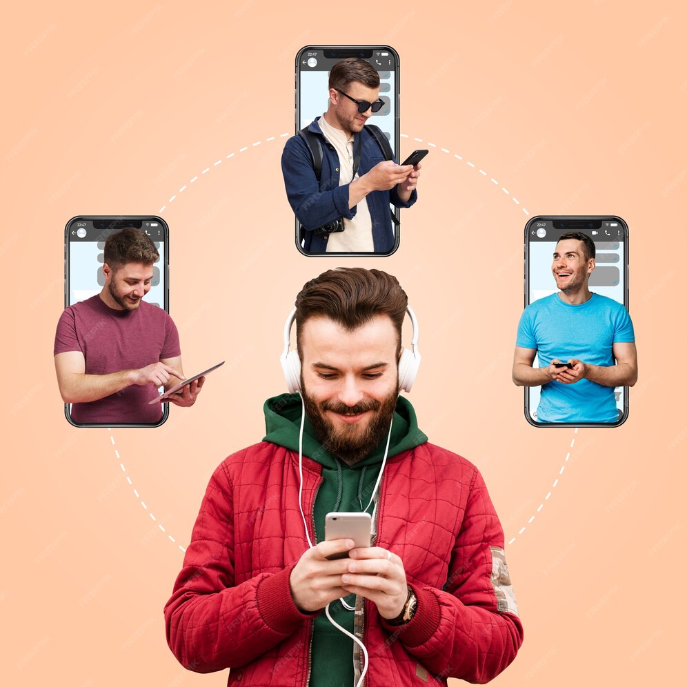 Vue De Face Des Personnes Utilisant L