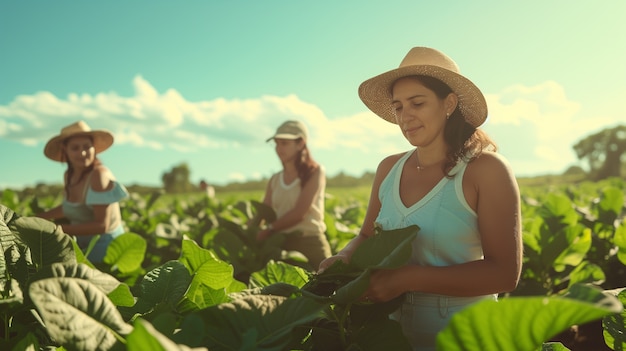 Photo gratuite vue d'une femme travaillant dans le secteur agricole pour célébrer la fête du travail pour les femmes.