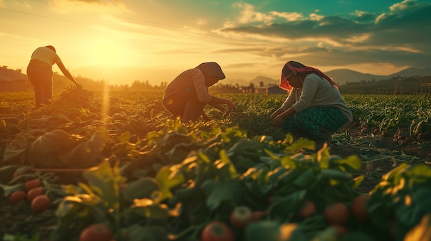 Vue d'une femme travaillant dans le secteur agricole pour célébrer la fête du travail pour les femmes.