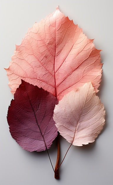 Vue sur les feuilles d'automne sèches roses