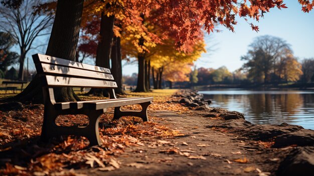 Vue des feuilles d'automne sèches tombées sur le trottoir de la rue