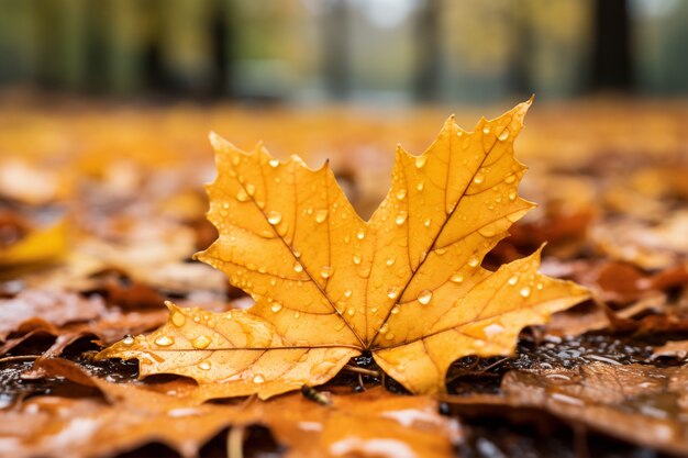 Vue des feuilles d'automne sèches