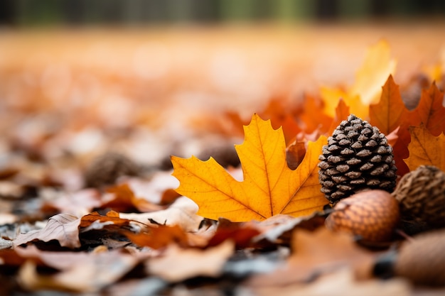 Photo gratuite vue des feuilles d'automne sèches