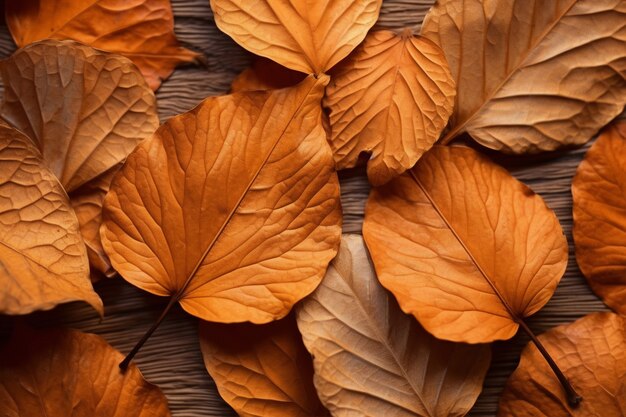 Vue des feuilles d'automne sèches