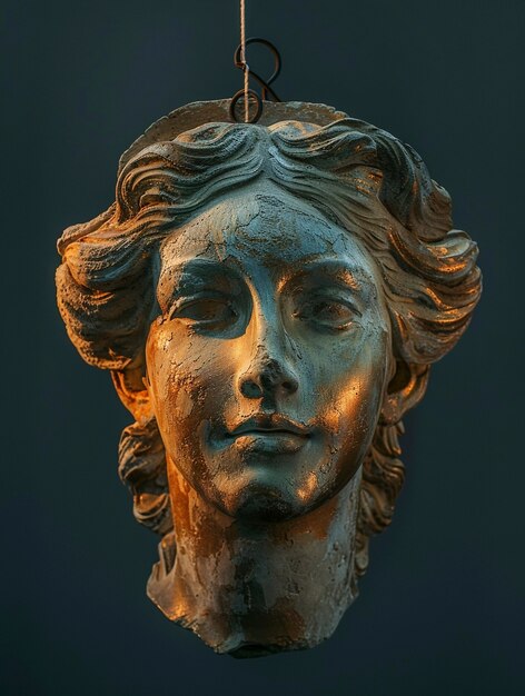 Vue d'une figure de buste de la Grèce antique