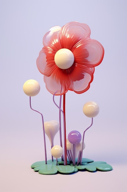 Vue de fleur abstraite 3d