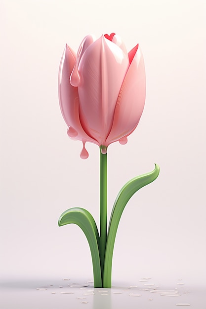 Vue de la fleur de tulipe 3d