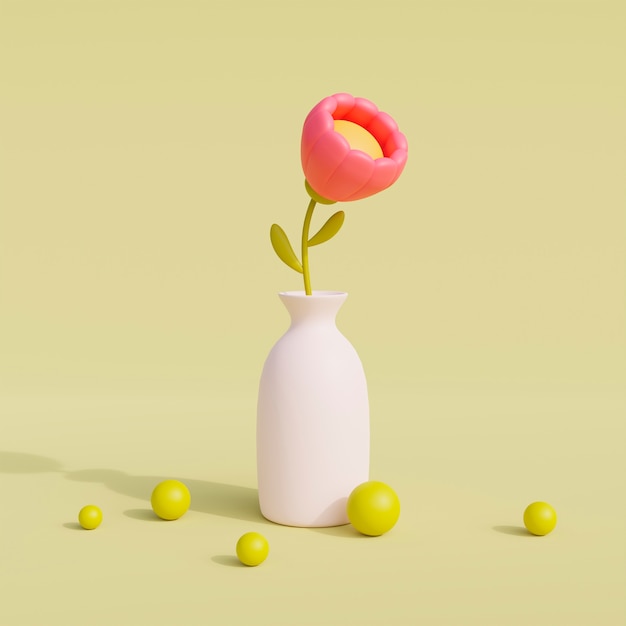 Vue de fleurs épanouies 3d