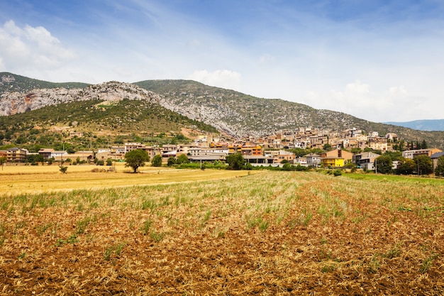 Photo gratuite vue générale du vieux village catalan. coll de nargo