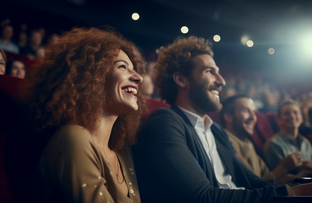 Vue de gens qui rient lors d'un spectacle de comédie